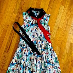 Popeye x Unique Vintage Classic Comic Print Swing Dress